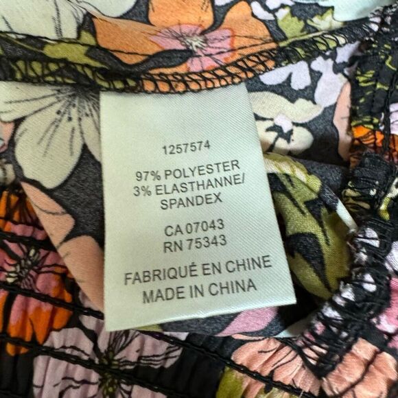 Joie Top Satin Retro Floral Surplice Tie Shoulder Blouse Women’s Size M - Picture 5 of 7